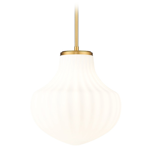 Z-Lite Newbury Modern Gold Pendant Light with Bowl / Dome Shade