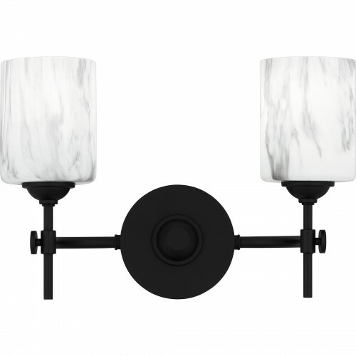 Aria 2-Light Bath Light in Matte Black by Quoizel Lighting