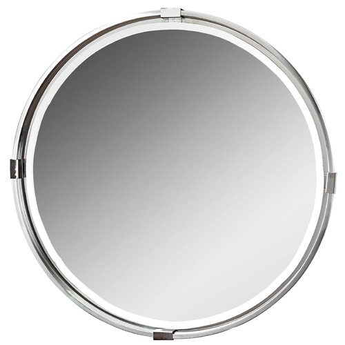 Tazlina Brushed Nickel Round Mirror by Uttermost Lighting