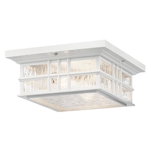 Beacon Square 12-Inch Textured White Flush Mount by Kichler Lighting