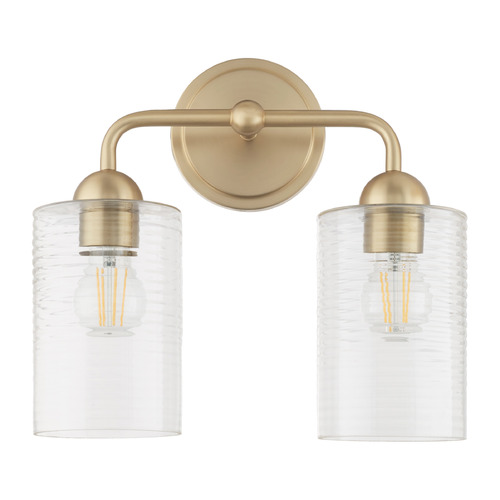 Charlotte Aged Brass Bathroom Light by Quorum Lighting