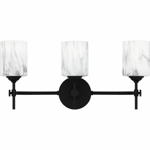Aria 3-Light Bath Light in Matte Black by Quoizel Lighting