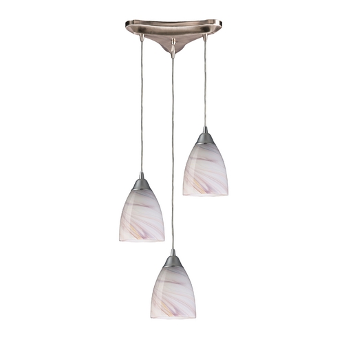 Elk Lighting Modern Multi-Light Pendant Light with Art Glass and 3-Lights 527-3CR