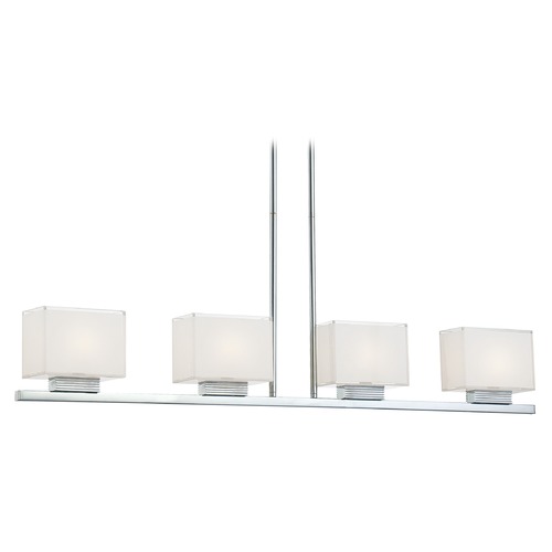 George Kovacs Lighting Cubism Linear Light in Chrome by George Kovacs P128-077