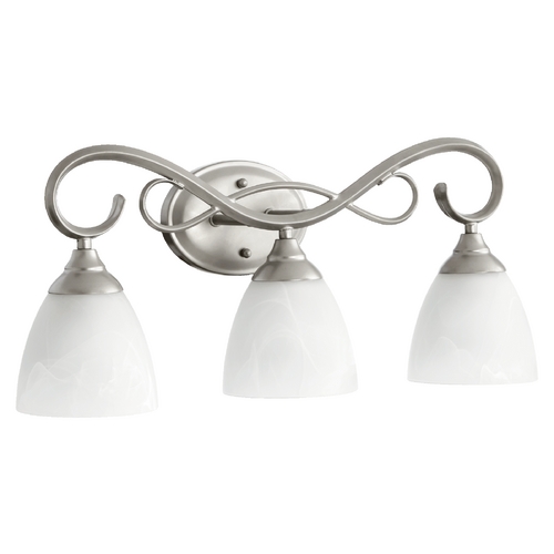 Quorum Lighting Powell Classic Nickel Bathroom Light by Quorum Lighting 5108-3-64