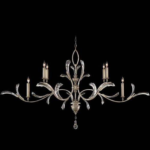 Fine Art Lamps Beveled Arcs Silver Leaf Crystal Chandelier