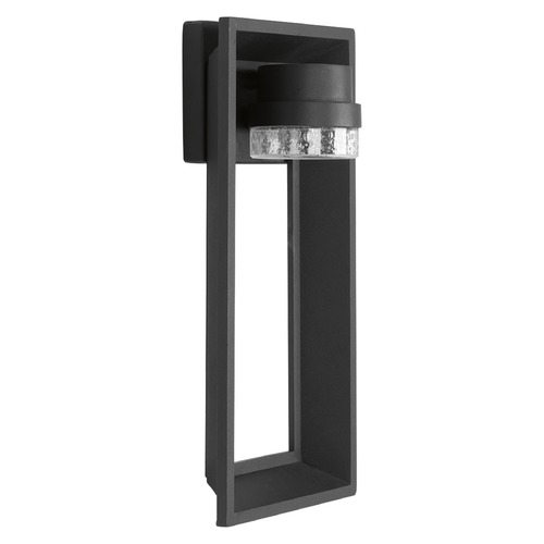 Progress Lighting Seeded Glass LED Outdoor Wall Light in Black by Progress Lighting P560029-031-30