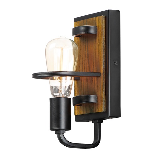 Maxim Lighting Black Forest Black & Ashbury Sconce by Maxim Lighting 10301BKASB