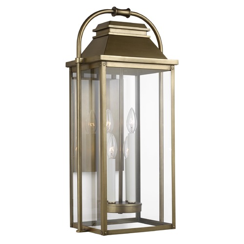 Visual Comfort Studio Collection Wellsworth Painted Distressed Brass Outdoor Wall Light by Visual Comfort Studio OL13202PDB