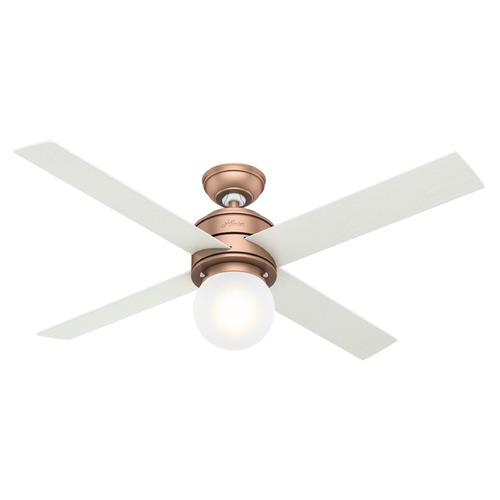 Hunter Ceiling Fan With Light 52 Inch Hepburn In Satin Copper 59330 Destination Lighting Hunter Ceiling Fan With Light 52 Inch, Hunter Ceiling Fan Light Blinking On And Off