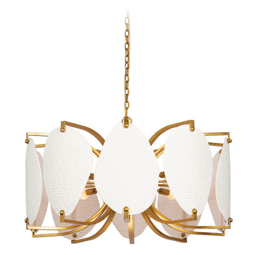Kalco Lighting Aliform Oxidized Gold Leaf Pendant Light