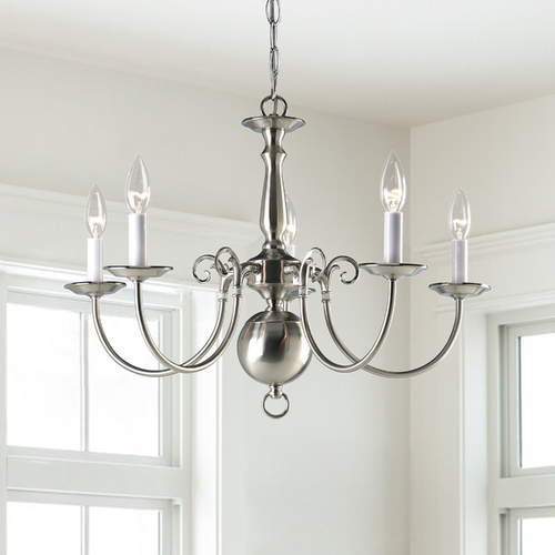 Progress Lighting Americana Chandelier in Brushed Nickel by Progress Lighting P4346-09