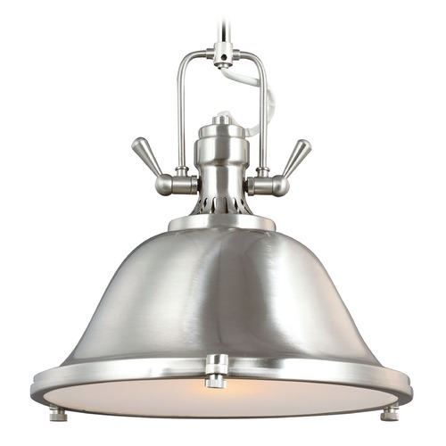 Stone Street 13.25-Inch Pendant in Brushed Nickel by Generation Lighting