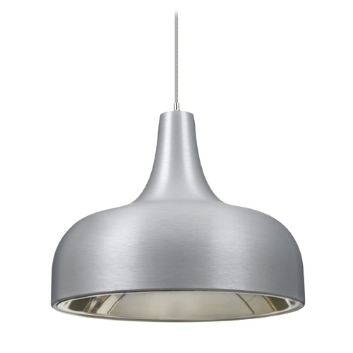 Besa Lighting Besa Lighting Persia Satin Nickel Mini-Pendant Light with Urn Shade 1XT-PERSIA-LED-SN