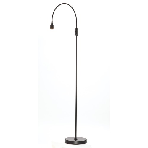Adesso Home Prospect Matte Black LED Swing Arm Lamp with Cylindrical Shade