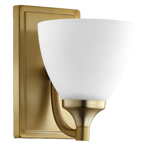 Quorum Lighting Enclave Aged Brass Sconce by Quorum Lighting 5459-1-80