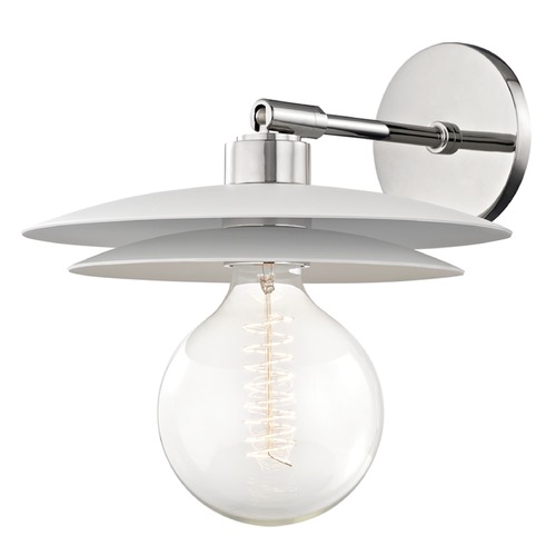 Mitzi by Hudson Valley Milla Sconce in Polished Nickel by Mitzi by Hudson Valley H175101L-PN/WH