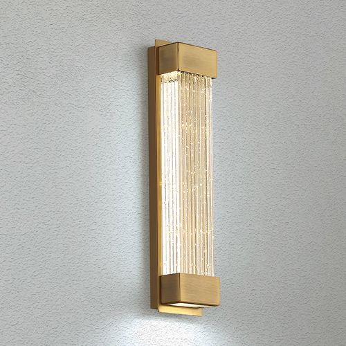 Modern Forms by WAC Lighting Tower 14-Inch LED Sconce in Aged Brass 3500K by Modern Forms WS-58814-AB