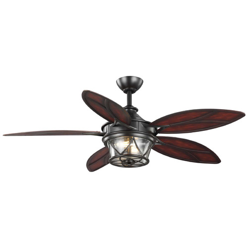 Progress Lighting Alfresco Architectural Bronze LED Ceiling Fan with Light