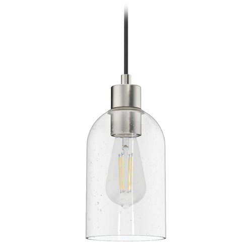 Hunter Fan Company Lochemeade Brushed Nickel Mini-Pendant Light with Bowl / Dome Shade