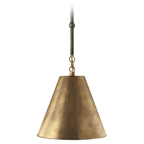 Visual Comfort Signature Collection Thomas OBrien Goodman Pendant in Bronze & Brass by Visual Comfort Signature TOB5089BZHABHAB