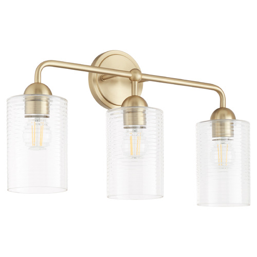 Charlotte Aged Brass Bathroom Light by Quorum Lighting