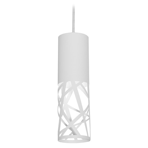 Afx Lighting Boon White LED Mini-Pendant Light with Cylindrical Shade