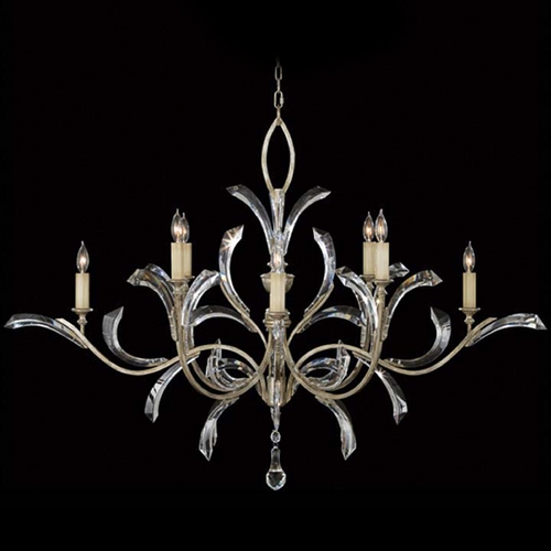 Fine Art Lamps Beveled Arcs Silver Leaf Crystal Chandelier