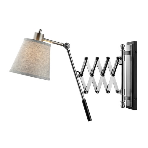 Brushed Nickel and Black Swing Arm Lamp by Lite Source Lighting