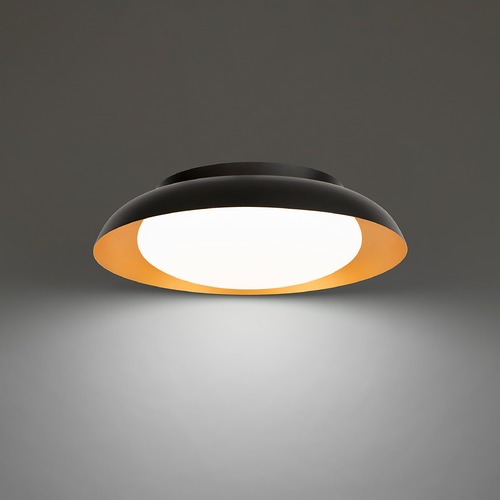 Taurus 18-Inch LED Flush Mount in Black & Gold 3CCT Selectable by WAC Lighting