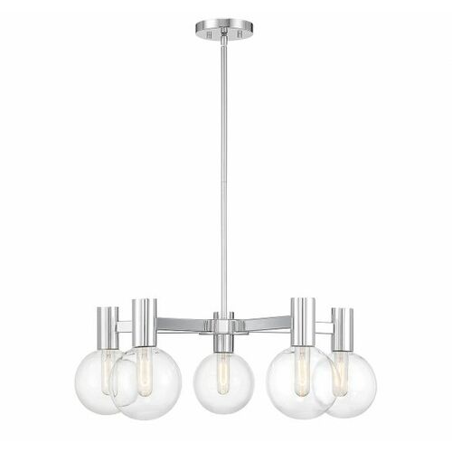 Wright 28-Inch Chandelier in Chrome by Savoy House