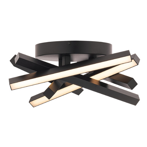 Parallax 16-Inch 3500K LED Flush Mount in Black by WAC Lighting