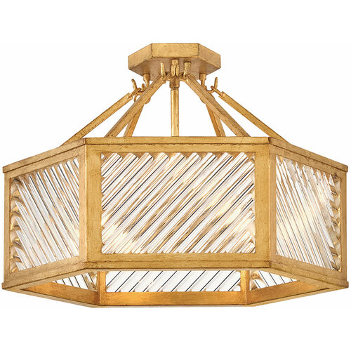 Sura 19-Inch Semi-Flush Mount in Distressed Brass by Hinkley Lighting