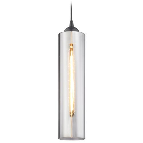 Design Classics Lighting Black Mini-Pendant with Smoke Glass 582-07 GL1652C