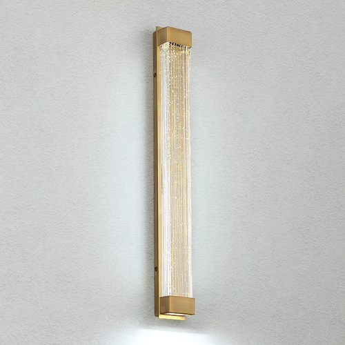 Modern Forms by WAC Lighting Tower 27-Inch LED Sconce in Aged Brass 3500K by Modern Forms WS-58827-AB