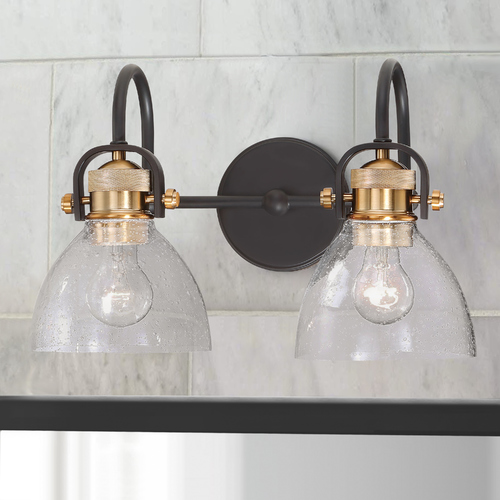 Monico Bronze with Brass Bathroom Light by Minka Lavery