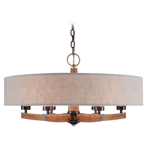 Kalizma Home Woodall Dark Bronze & Antique Brass Chandelier by Uttermost Lighting