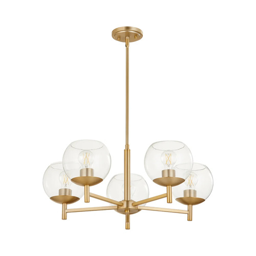 Lyon 27-Inch Chandelier in Aged Brass by Quorum Lighting