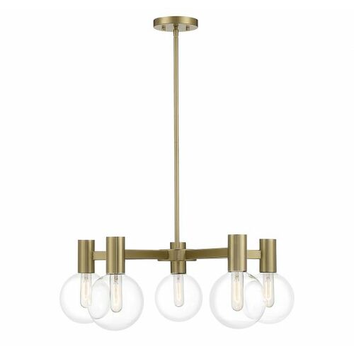 Wright 28-Inch Chandelier in Warm Brass by Savoy House