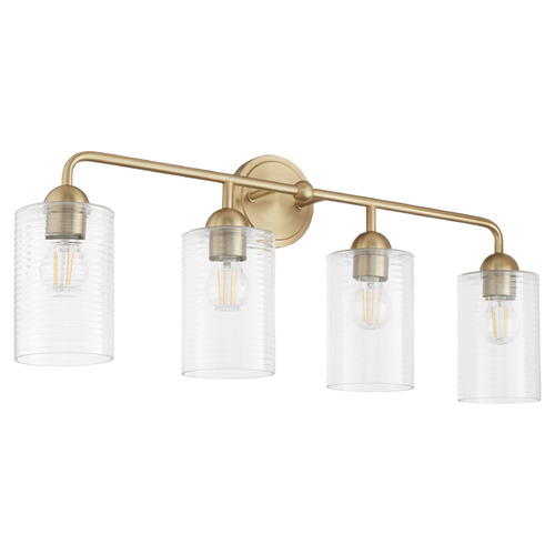 Charlotte Aged Brass Bathroom Light by Quorum Lighting