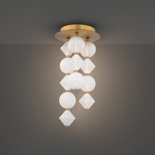 Modern Forms by WAC Lighting Modern Forms Pearla Aged Brass LED Flushmount Light FM-2523-AB