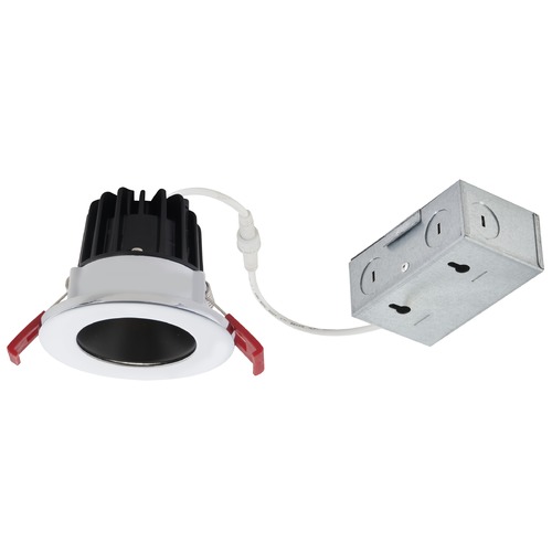 2'' LED Canless 8W Chrome/Black Recessed Downlight 3000K 38Deg IC Rated By Recesso
