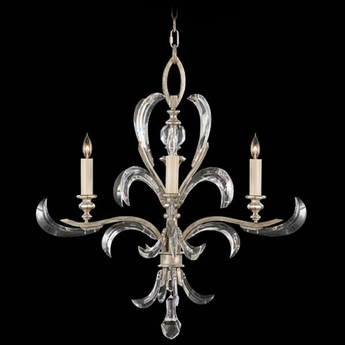 Fine Art Lamps Beveled Arcs Silver Leaf Crystal Chandelier