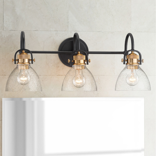 Monico Bronze with Brass Bathroom Light by Minka Lavery