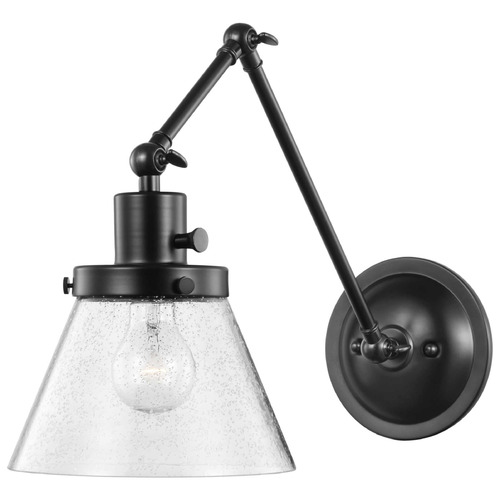 Progress Lighting Hinton Matte Black Swing Arm Lamp