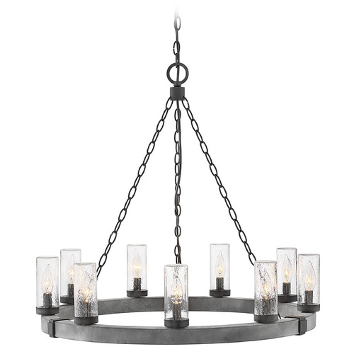 Hinkley Sawyer 12V Outdoor Chandelier in Aged Zinc & Black by Hinkley Lighting 29208DZ-LV