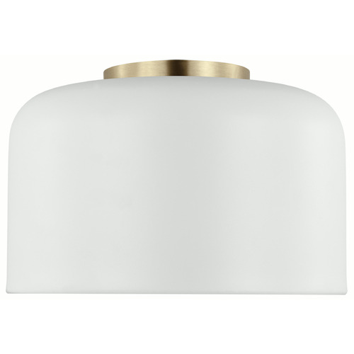 Visual Comfort Studio Collection Malone Matte White & Satin Brass Flushmount Light