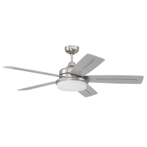 Drew Brushed Polished Nickel LED Ceiling Fan by Craftmade Lighting