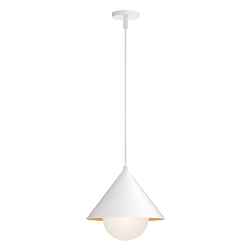 Alora Lighting Alora Lighting Remy White Pendant Light with Globe Shade PD485214WHOP