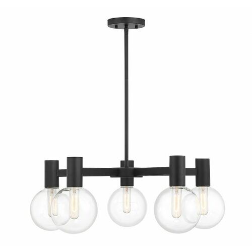Wright 28-Inch Chandelier in Matte Black by Savoy House